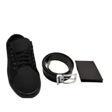 kit tênis casual unissex carteira e cinto