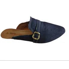 Mule Jeans Feminino com Fivela | Confortável | Numeração Especial 34 ao 44