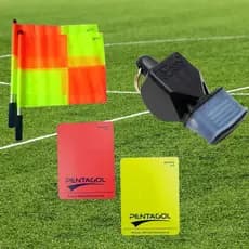 Kit Arbitragem Apito Fox 40 Classic Cartão Bandeirinha Bandeira Juiz