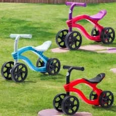 Bicicleta De Equilíbrio Infantil Futurista Sem Pedal 4 Rodas - Vermelha Azul Rosa