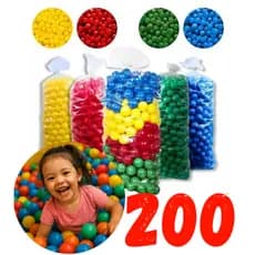 200 Bolinha Plástica Colorida Para Piscina de Bolinhas 76mm 200 Unidades