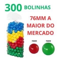 Pacote com 300 Bolinhas Coloridas para Piscina de Bolinhas Infantil