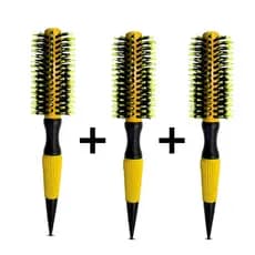 KIT 3 ESCOVAS  TERMICAS COM CERDAS AMARELA TAMANHO 12