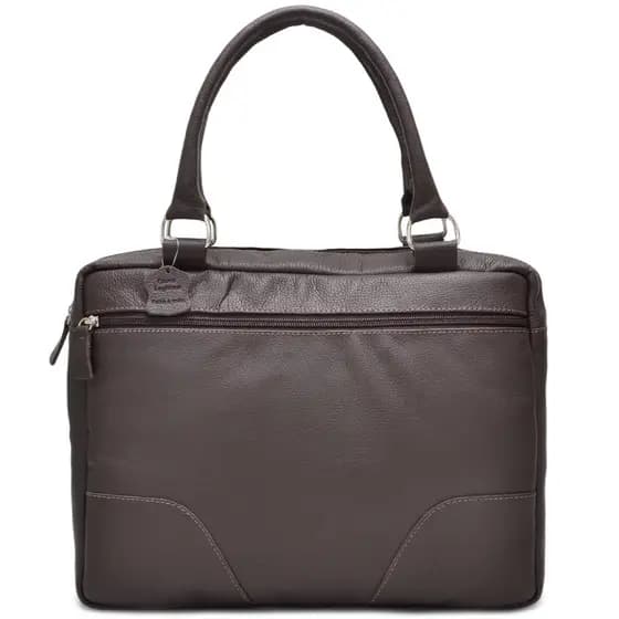 Bolsa Pasta Maleta Executiva Feminina Em Couro Legítimo Café