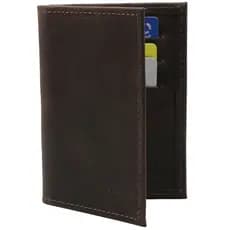 Carteira Masculina Slim Couro Porta Rg Porta Cartões Café