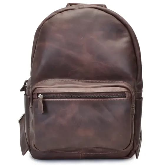Mochila Masculina em Couro Legítimo Porta Notebook