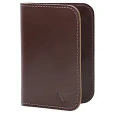 Carteira Masculina Pequena Porta Cartões Couro Slim Café Liso