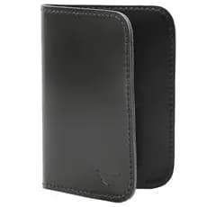 Carteira Masculina Pequena Porta Cartões Couro  Slim Preto Liso