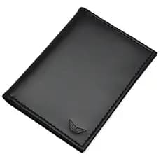 Carteira Masculina Slim Couro Porta Rg Identidade Porta Cartões Preto Liso