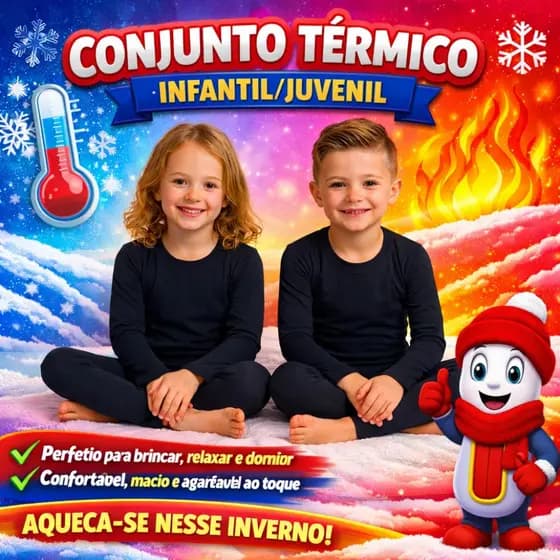 Conjunto Térmicos Infantil Juvenil Blusa E Calça Peluciada