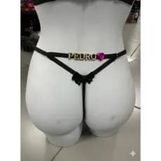 1 Calcinha Fio em Renda Personalizada com Nome ou Frase