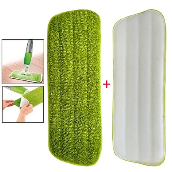 Kit 2 Refil Mop Spray Pano Microfibra Lavável Reutilizável Para Piso Frio Sintético Madeira