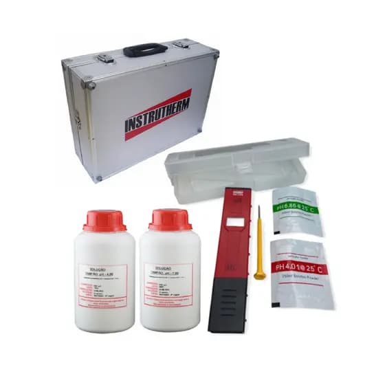 Kit Medidor Ph Digital 0 A 14 Ph Caneta Ph-1700 Solução Calibração St-40 St-70 Estojo Maleta Ma-800