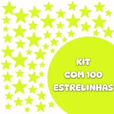 Kit 100 Estrelas Para Decoração Adesiva para Teto e Parede Quarto