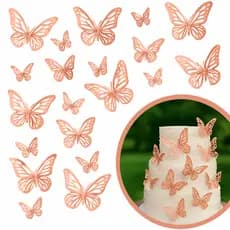 Kit 12 Borboletas Decorativas Artificial 3D para Decoração de Parede Festa Balão Bexiga Jardim