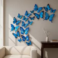 Kit com 12 Borboletas decorativas 3d com Adesivo para Decoração de Geladeira Quarto Teto Parede