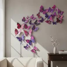 Kit com 12 Borboletas decorativas 3d com Adesivo para Decoração de Geladeira Quarto Teto Parede