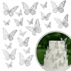 Kit 12 Borboletas Decorativas Artificial 3D para Decoração de Parede Festa Balão Bexiga Jardim