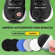 Remendo para Tênis e Sapato Autocolante Reparo Rápido de Furos Alta Durabilidade