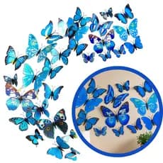 Kit com 24 Borboletas decorativas 3d com Adesivo para Decoração de Geladeira Quarto Teto Parede