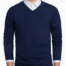 Sueter Blusa Casaco Tricot Masculino Gola V Uniforme Azul Cinza Preto