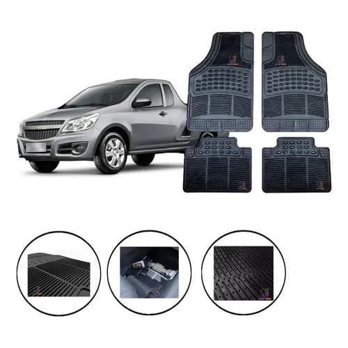 Jogo Tapete Carpete Borracha Chevrolet Montana 2004 A 2021