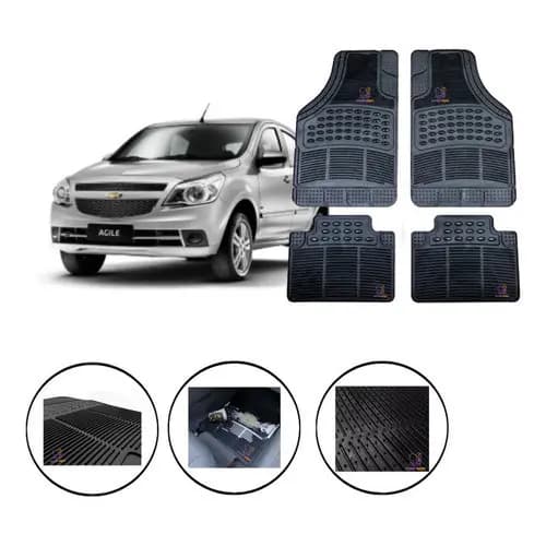 Jogo Tapete Carpete Borracha Chevrolet Agile 2010 A 2013