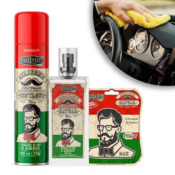 Kit aromatizantes automotivos silicone perfume mini men centralsul Italy