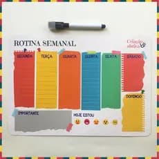 Planner semanal imantado com caneta / quadro de rotina semanal imantado com caneta