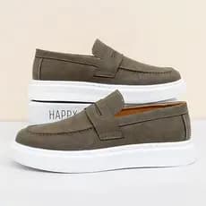 Loafer Masculino Sneaker Couro Camurça Sola Alta Oversized Derby Lançamento
