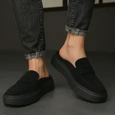 Mocassim Loafer Masculino Sneaker Mule Slip On em Couro Camurça Sola Alta Berluti