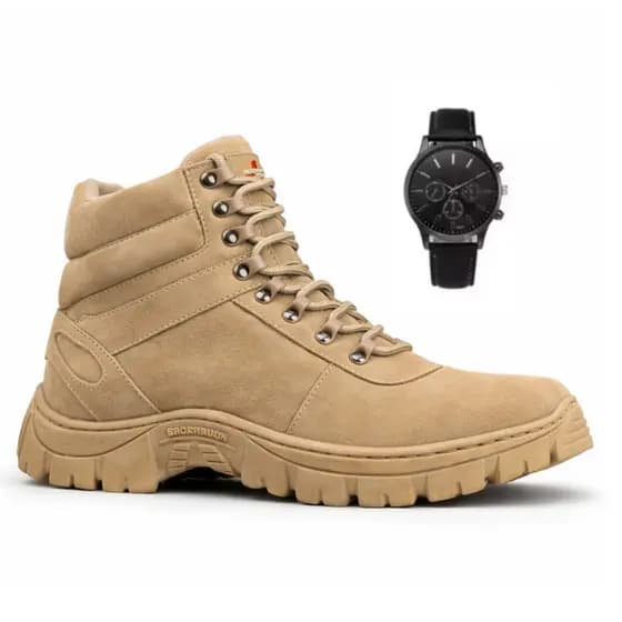 Bota Adventure Militar Airsoft Areia Camuflada com Solado Resistente Frete Grátis para Todo o Brasil