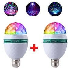 2 Lampadas Giratorias Led Rgb Bola Maluca Iluminacao Festa E27 Lampada Globo Luz Led Rgb Giratoria Balada Bivolt