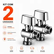 Registro Máquina de Lavar 1/2x3/4 Metal Reforçado | Kit 2 Unidades | Receba Hoje SP Capital