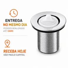 Válvula de Escoamento Cromada 1.1/4” Premium | Para Tanque  | Kit 1, 2, 3, 4 e 5 Unidades | Entrega Direta