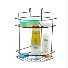Porta Shampoo Cantoneira Dupla Metal Pintado Preto