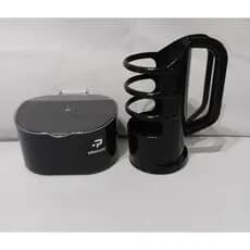 Kit Saleiro De Acrílico Preto 500g + Porta Óleo Preto De Plástico