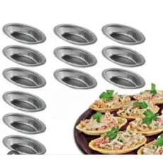 Kit Com 12 Unidades De Forminhas Oval Barquete Folha De Flandres