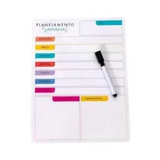 Imã Lousa Magnética Planner Quadro Porta Recado p/ Geladeira