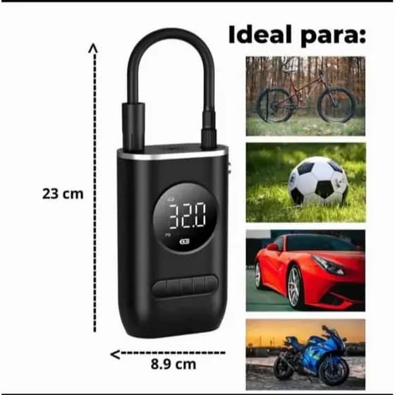 compressor de ar portátil bomba de encher pneu recarregável digital