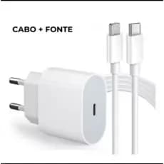 carregador turbo fonte USB-C 20W + Cabo Lightning – Compatível com iPhones