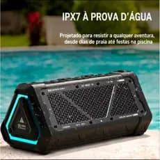 Caixa de Som Bluetooth original MLOVE 40W IPX7 À Prova D’Água Som Alto + LED RGB Portátil