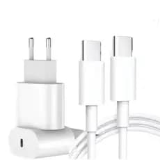 Carregador 20W iPhone 15/16/17 & Android Tipo C Turbo COMPLETO