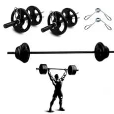 Kit Completo Body Pump + Barra De Mão Ate 28kg De Anilhas Pintada