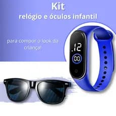 Conjunto Relógio Digital Led + Óculos De Sol Infantil