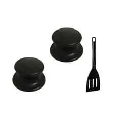 KIT Com 2 Pegadores Pomel Puxadores Para Tampas de Vidro ou Alumínio com espatula de nylon