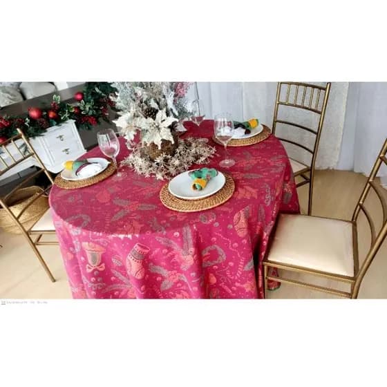 Toalha de Mesa Natal Jacquard Nobre - 8 lugares, 06 lugares e 4 lugares - com temas natalinos. lindas estampas de natal.
