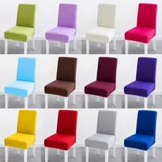 01 Un Capa de Cadeira para Mesa Jantar - Super Luxo Malha Gel - Cores Variadas