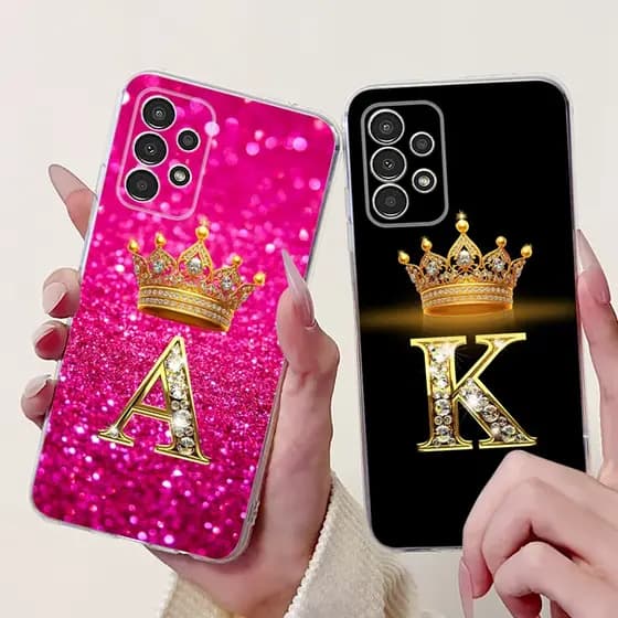 Para Samsung Galaxy A13 4G Caso SM-A135F A137F Capa De Silicone Luxo Coroa Letras Amortecedor Macio A 13 Embalagem