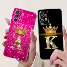 Para Samsung Galaxy A13 4G Caso SM-A135F A137F Capa De Silicone Luxo Coroa Letras Amortecedor Macio A 13 Embalagem